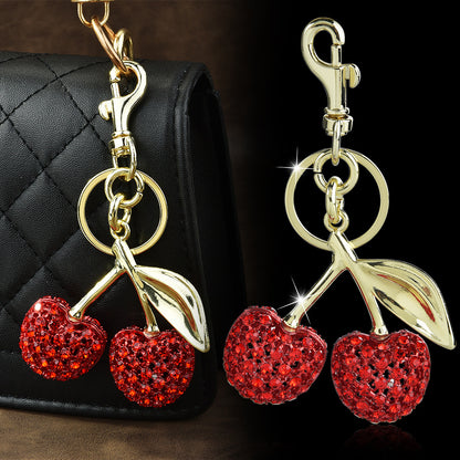 Full Diamond Cherry Bag Keychain Pendant