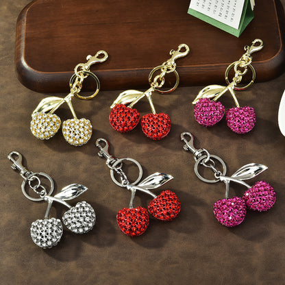 Full Diamond Cherry Bag Keychain Pendant