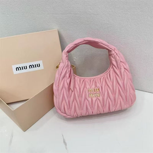 Wander matelassé nappa leather hobo bag Small Size With Box